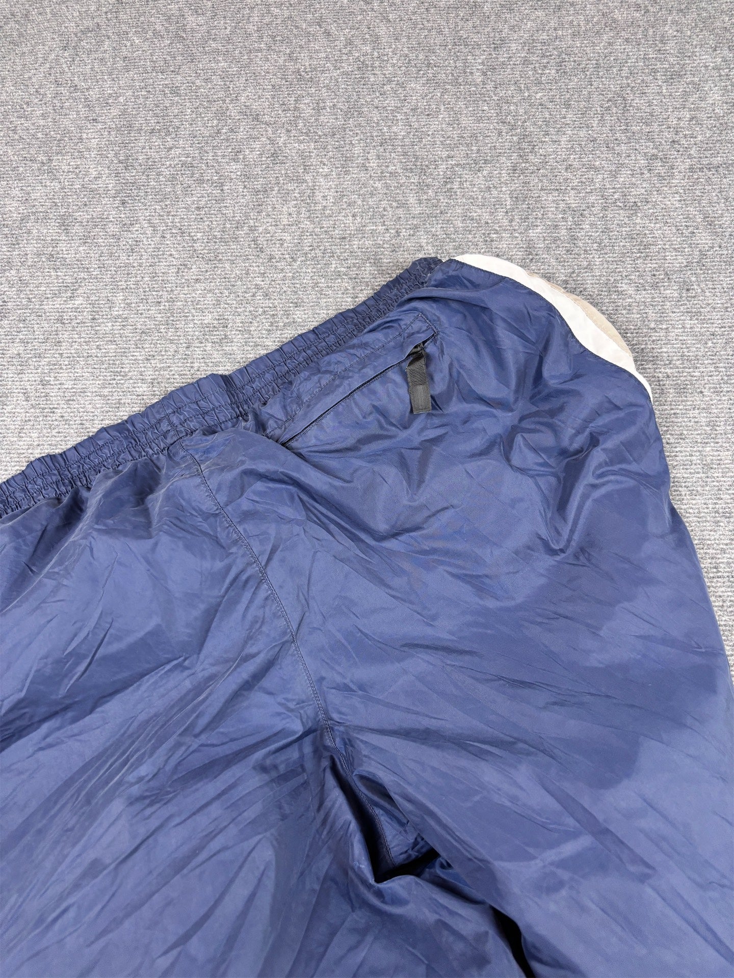 Vintage Y2K Nike Track Pants Size XXL Navy White Grey Panels Ankle Swoosh Wide Leg