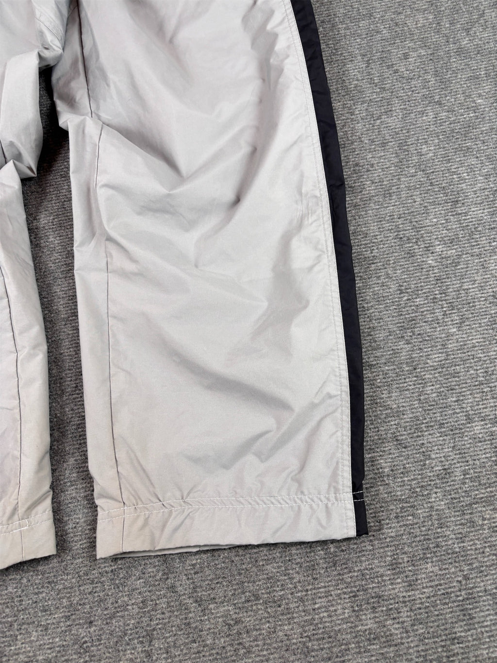 Vintage Y2K Nike Track Pants Size M Grey Black Panels Swoosh Super Wide Leg Baggy