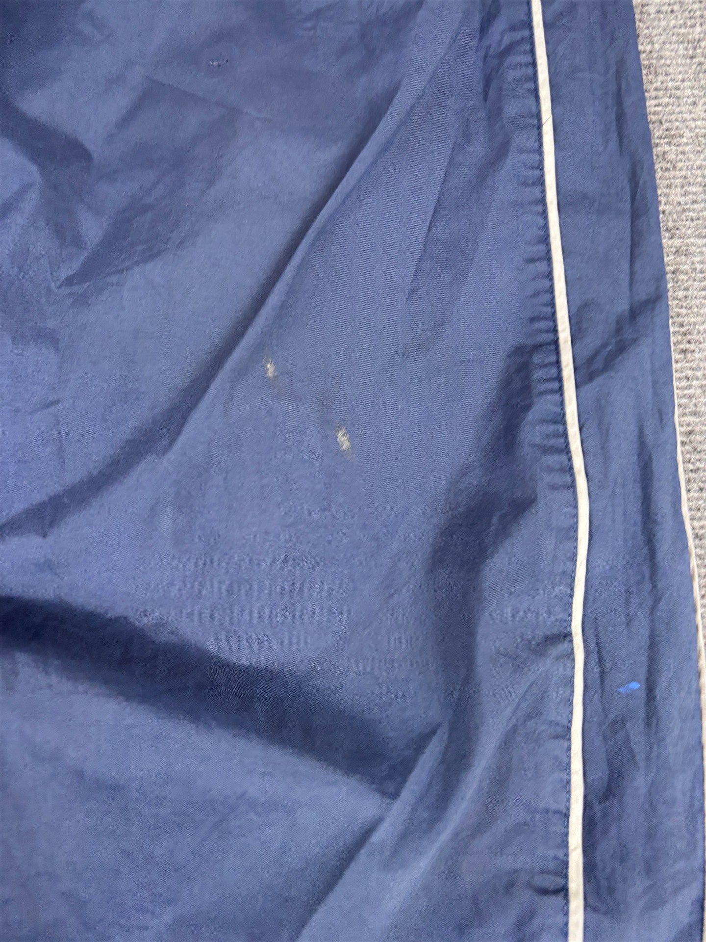 Vintage Y2K Nike Track Pants XL Navy Grey Double Piping Spell Out Ankle Zips Baggy Fit