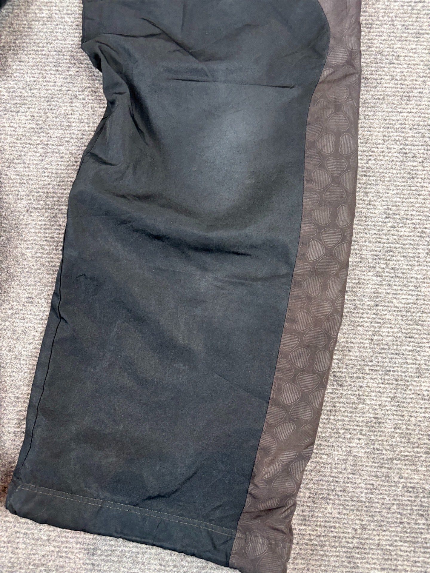 Vintage Y2K Nike Track Pants Women’s L Black Brown Heart Panels Bungee Ankles