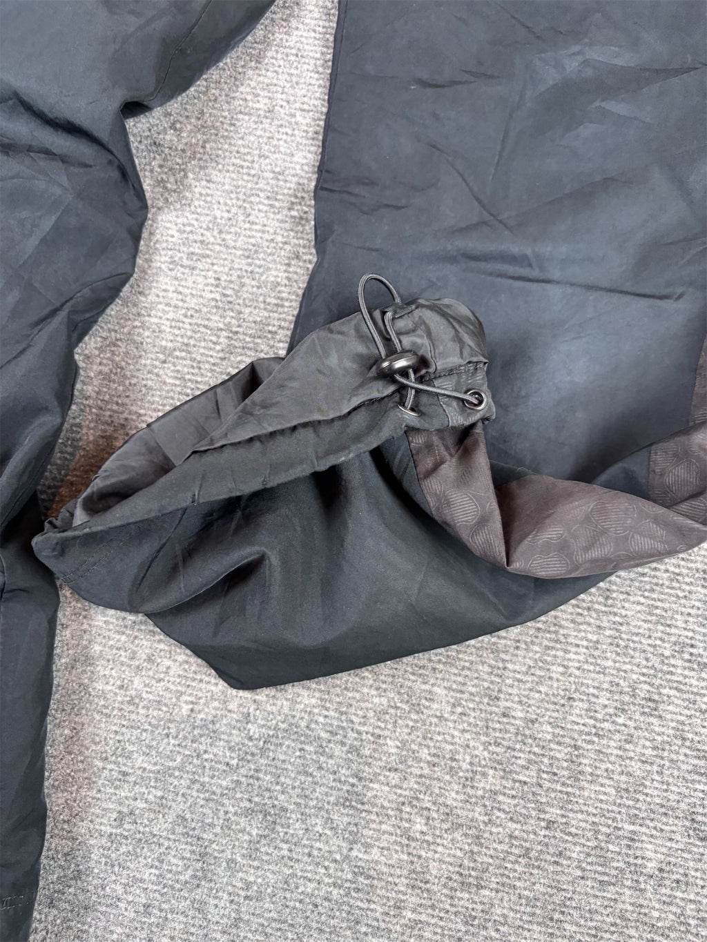 Vintage Y2K Nike Track Pants Women’s L Black Brown Heart Panels Bungee Ankles