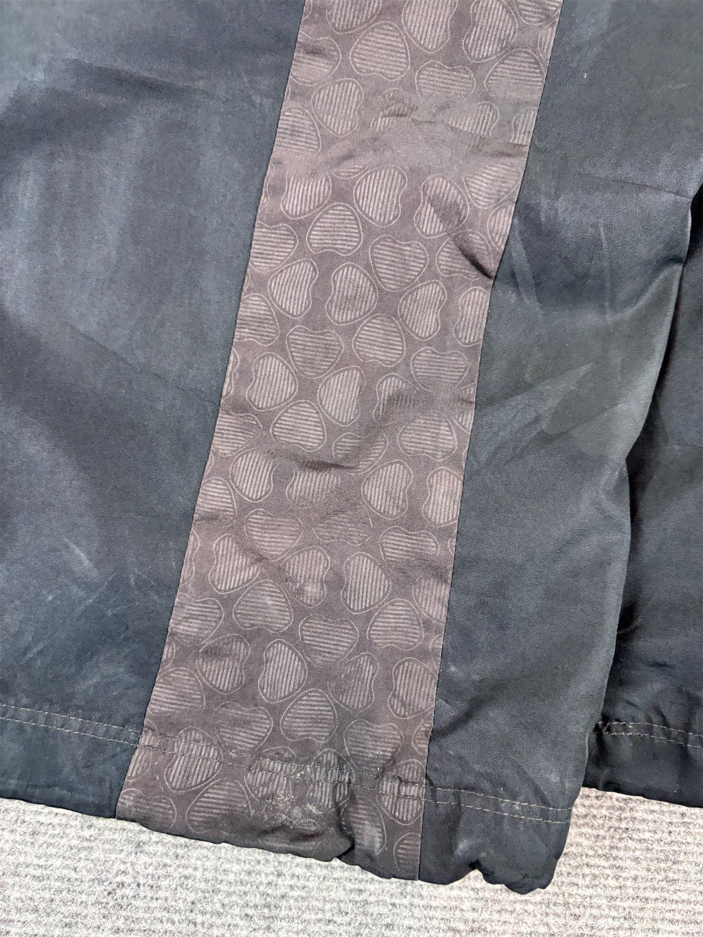 Vintage Y2K Nike Track Pants Women’s L Black Brown Heart Panels Bungee Ankles