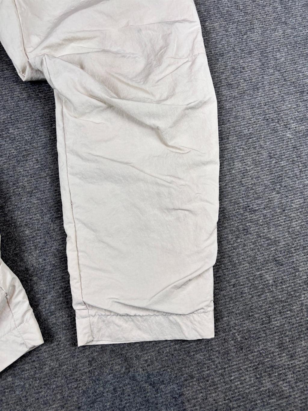 Nike Track Pants Size L Off White Black Hip Logo Techwear Tapered Leg Nylon Windbreakers