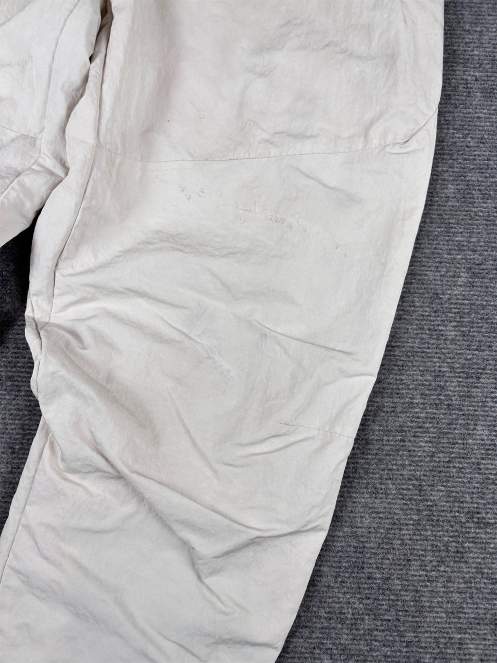 Nike Track Pants Size L Off White Black Hip Logo Techwear Tapered Leg Nylon Windbreakers