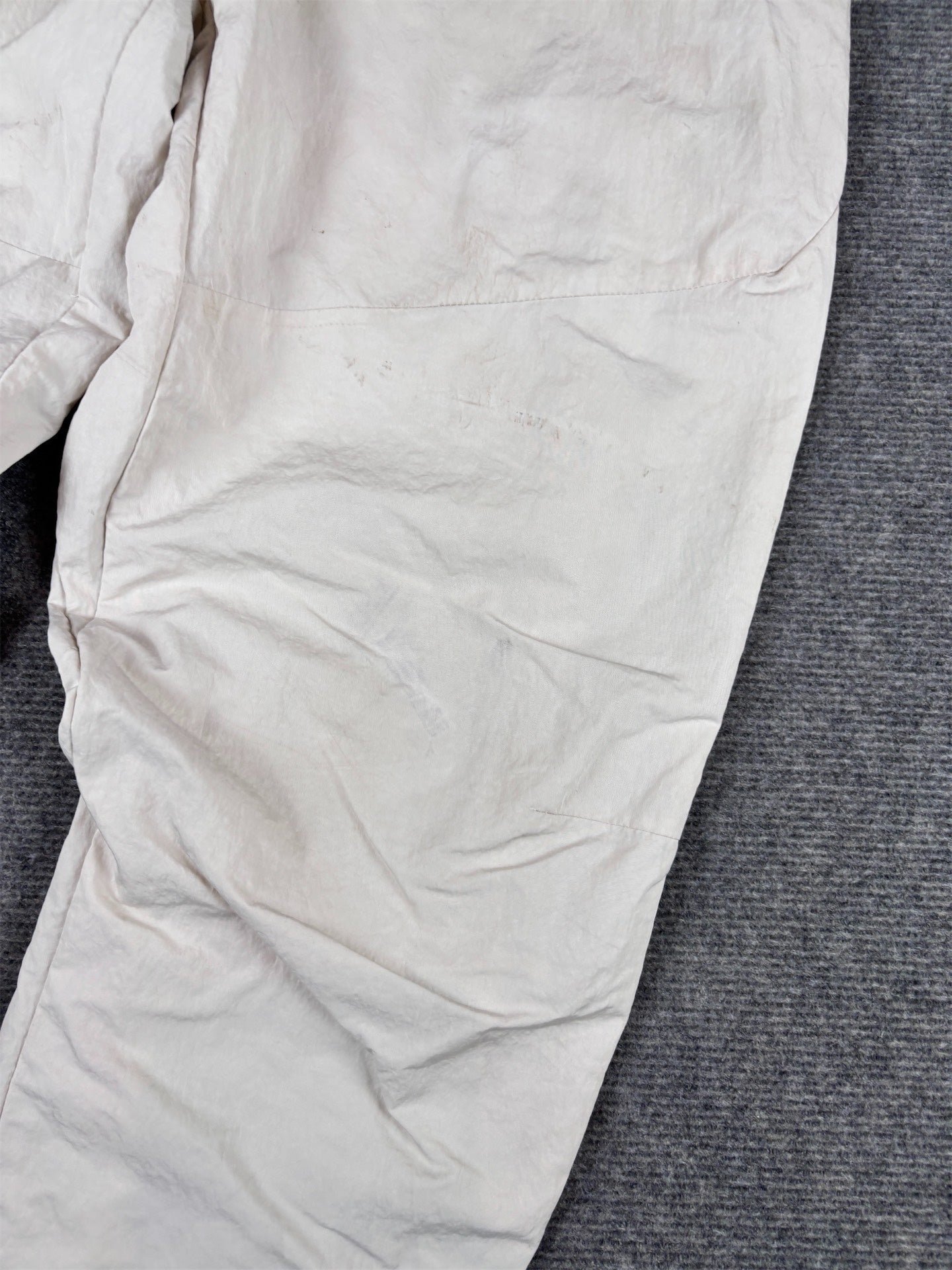 Nike Track Pants Size L Off White Black Hip Logo Techwear Tapered Leg Nylon Windbreakers