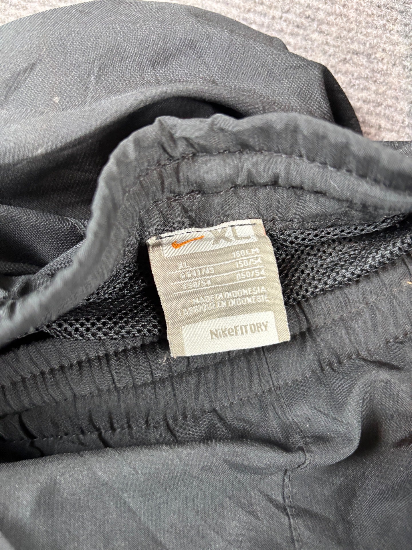 Vintage Y2K Nike Football Track Pants XL Black Inter Milan Football Kit Badge Wide Leg