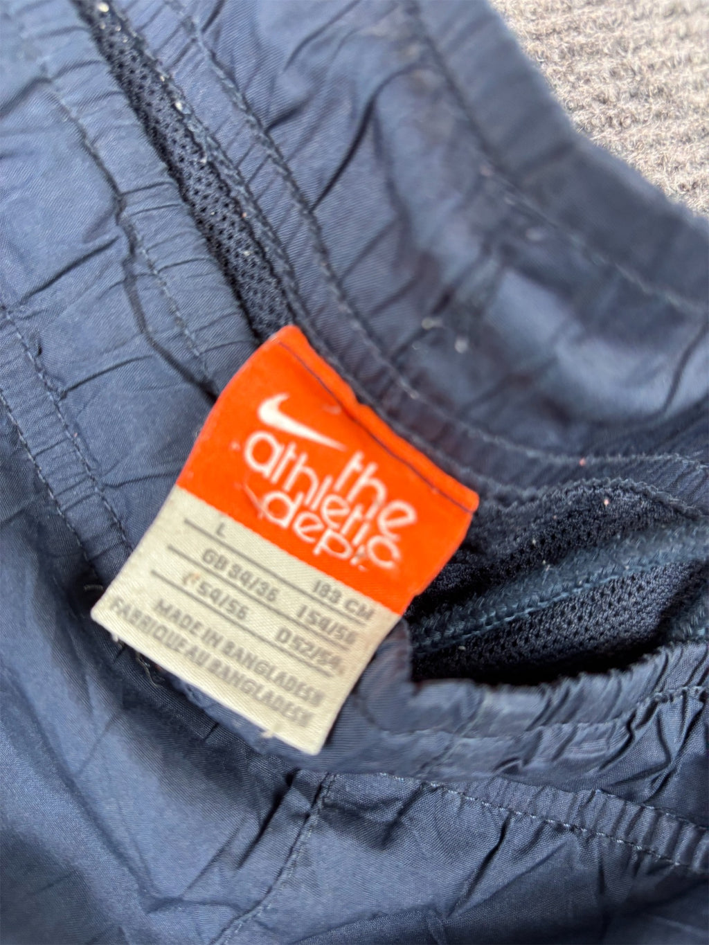 Vintage Y2K Nike Track Pants Size XL Navy Grey Mesh Panels White Piping Ankle Zips