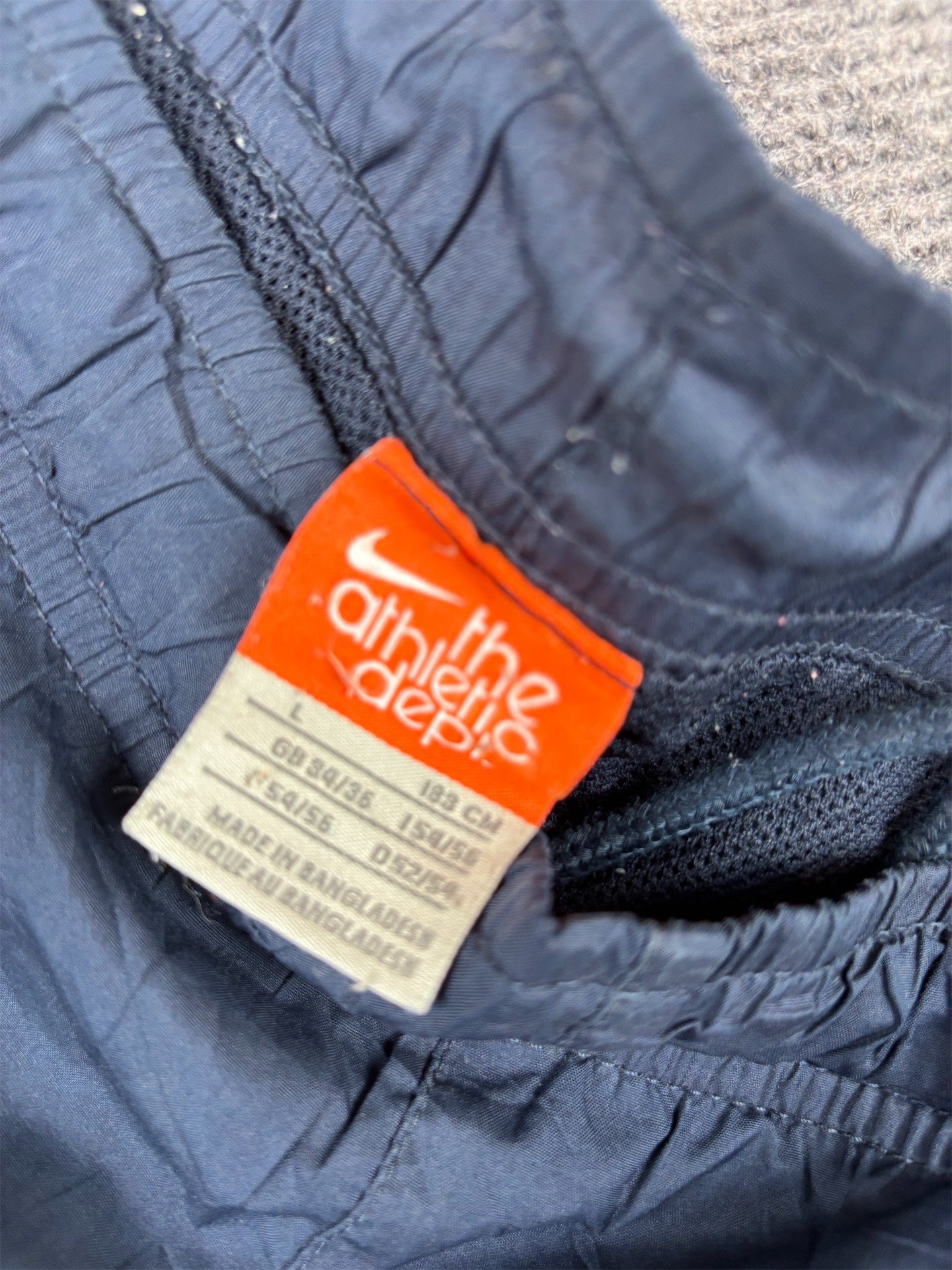 Vintage Y2K Nike Track Pants Size XL Navy Grey Mesh Panels White Piping Ankle Zips