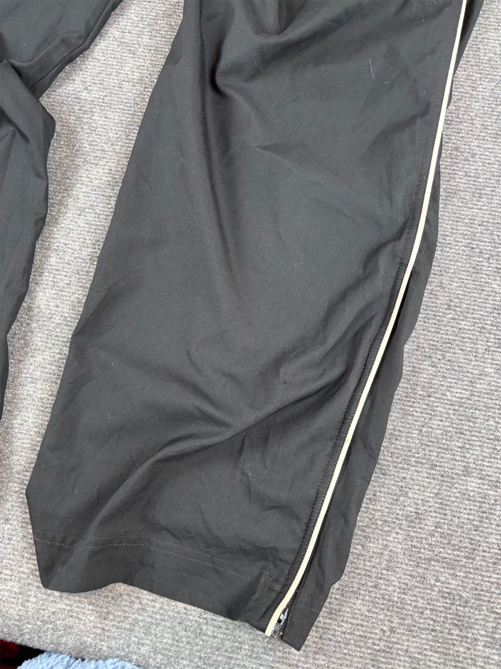Vintage Y2K Nike Track Pants Size XL Black White Piping Swoosh Super Wide Leg