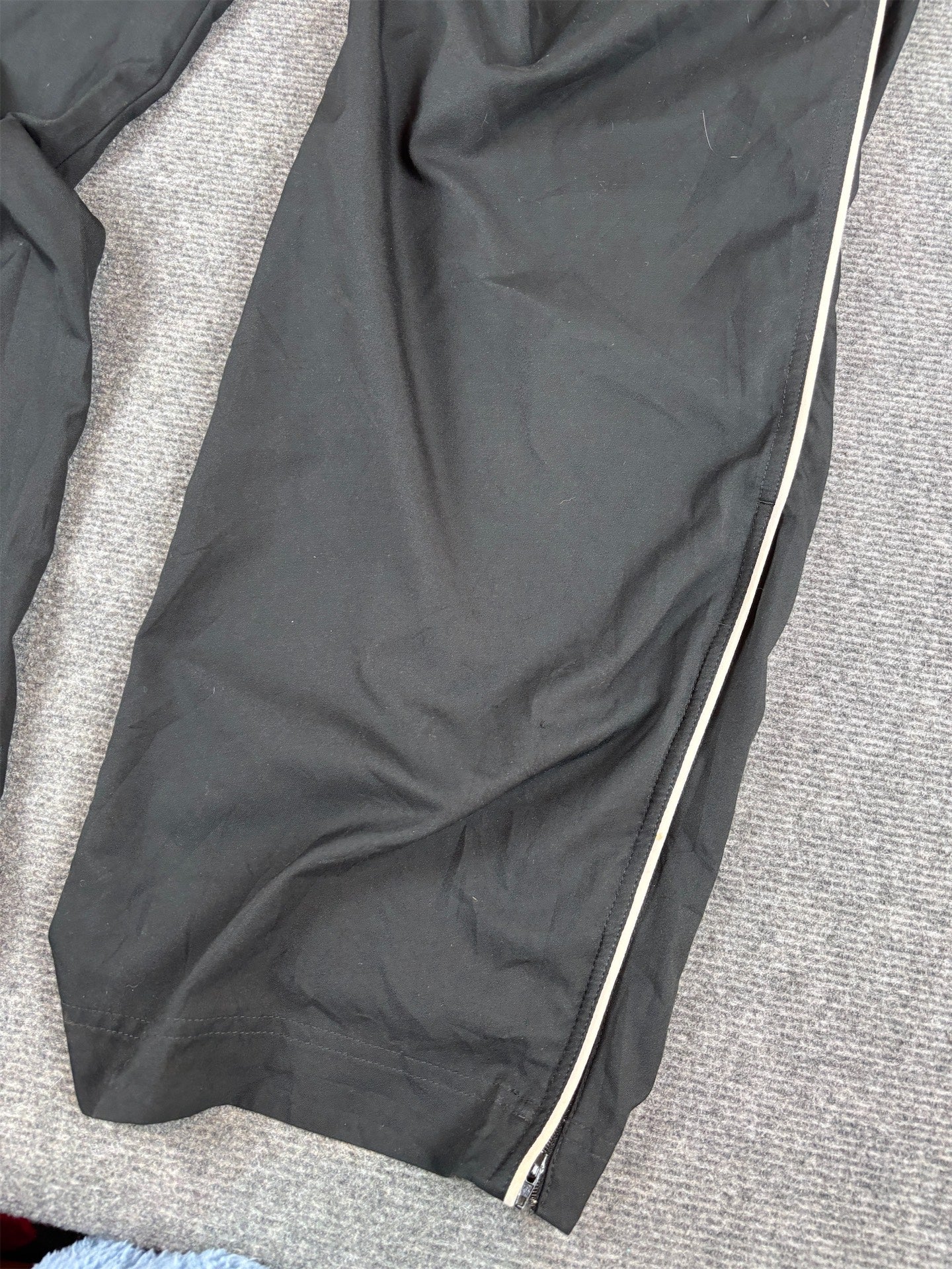 Vintage Y2K Nike Track Pants Size XL Black White Piping Swoosh Super Wide Leg