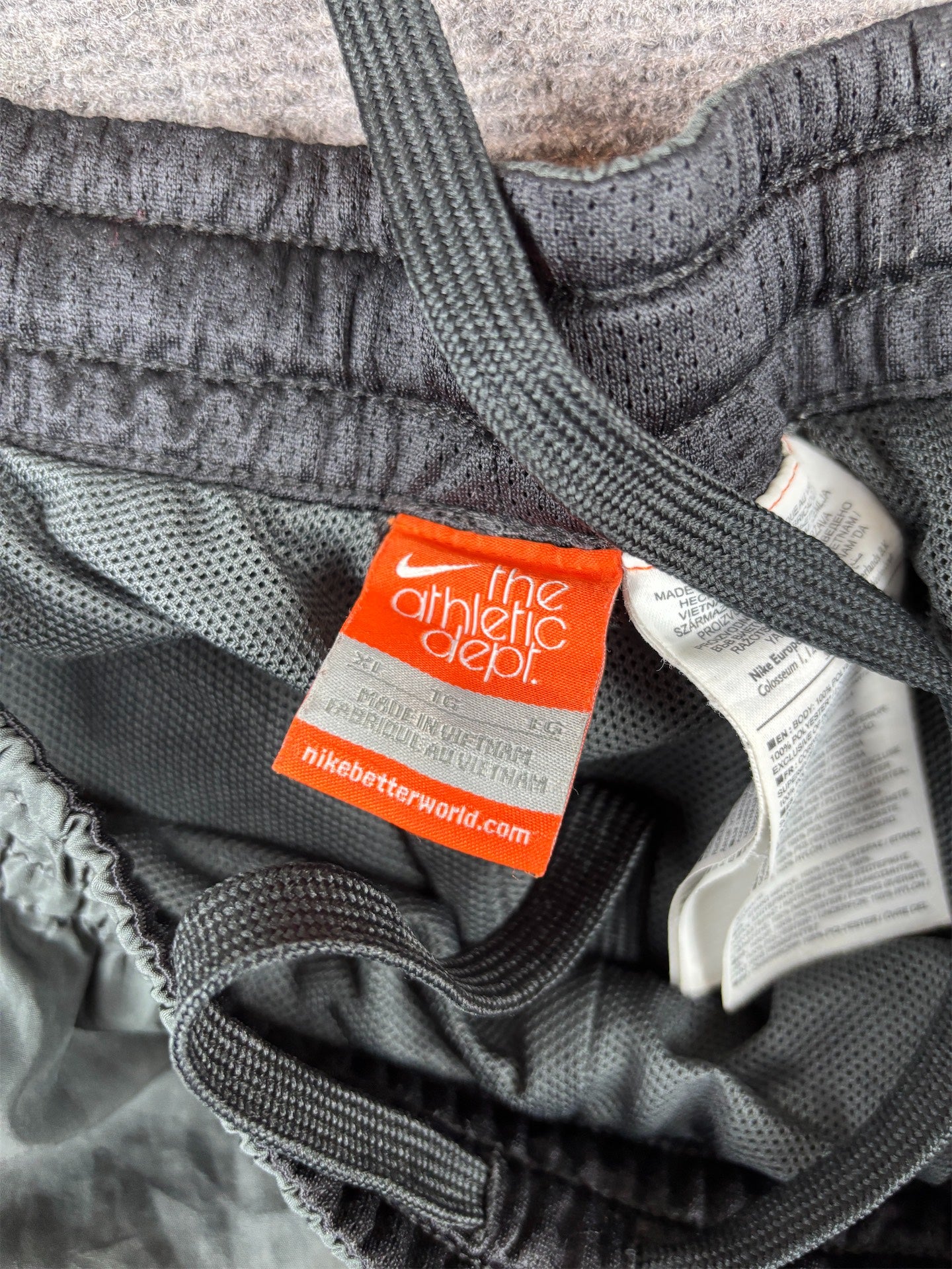 Vintage Y2K Nike Track Pants Size XL Grey Black Swoosh Double Piping Ankle Zip Wide Leg