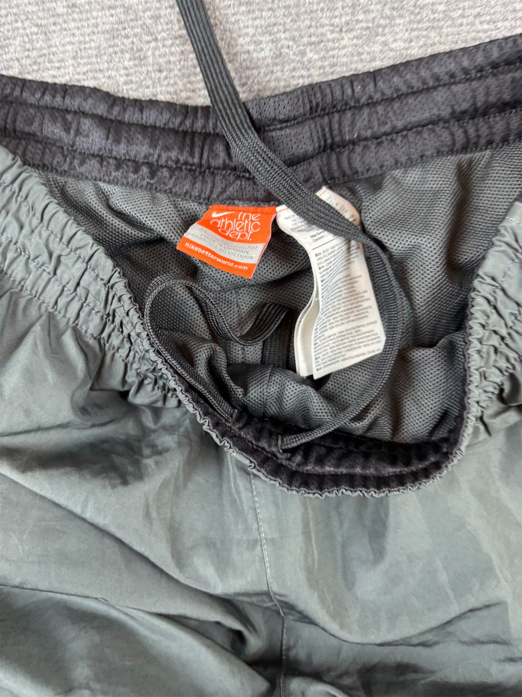 Vintage Y2K Nike Track Pants Size XL Grey Black Swoosh Double Piping Ankle Zip Wide Leg