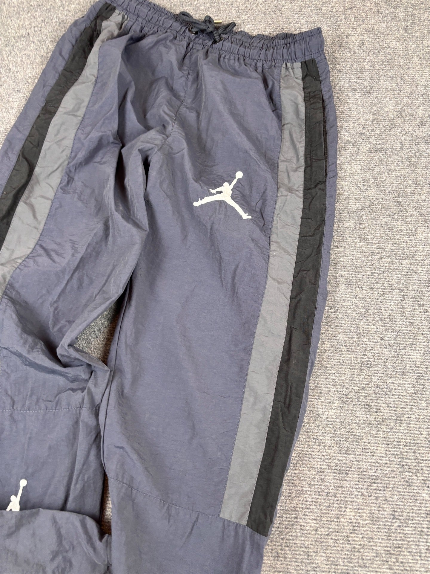 Nike Jordan Track Pants S Black Grey Panels 23 Detail Bungee Tabs