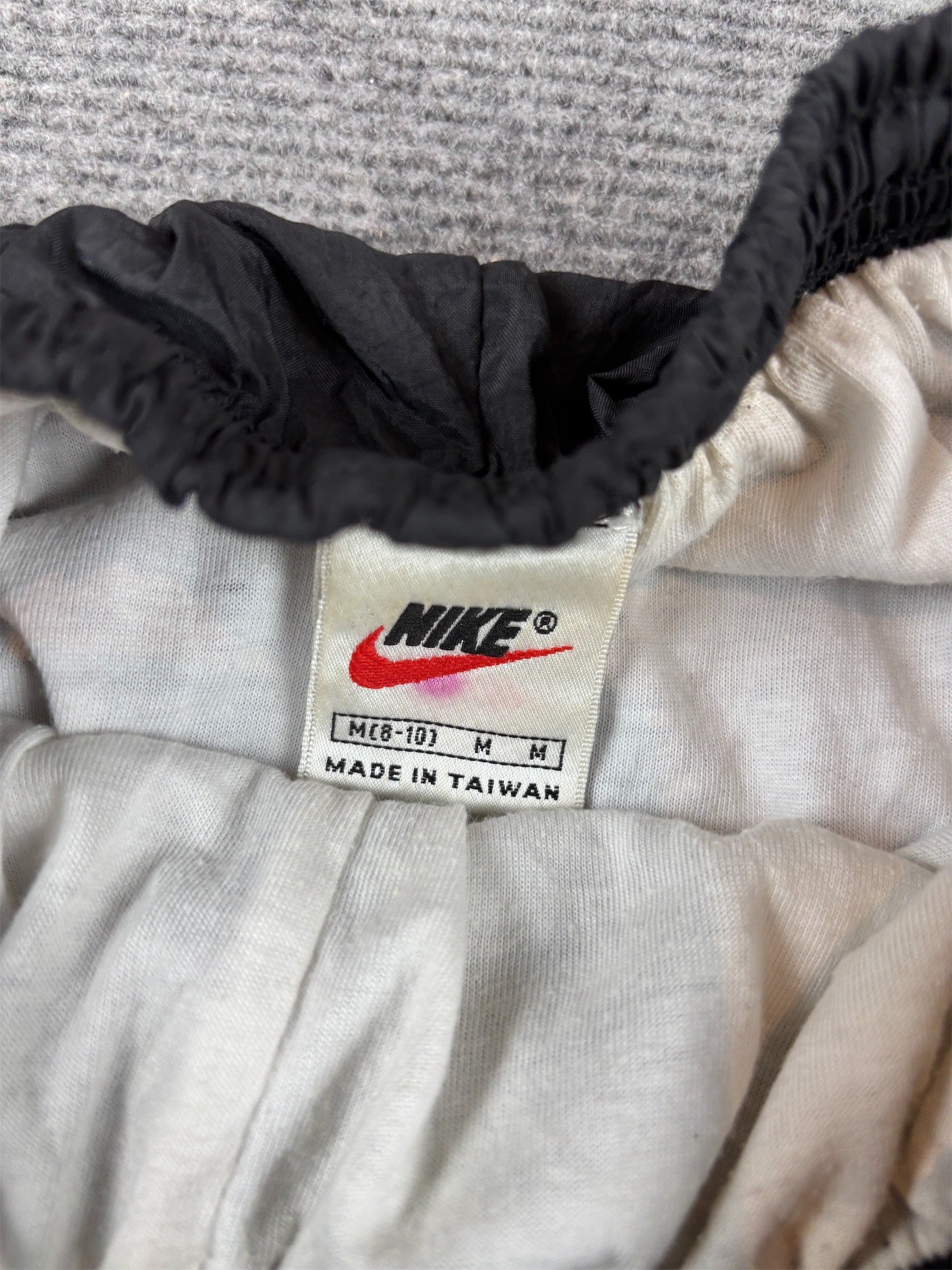 Vintage 90s Nike Track Pants Women’s M Double Black Swoosh Parachute Ankle Zip Tapered Leg