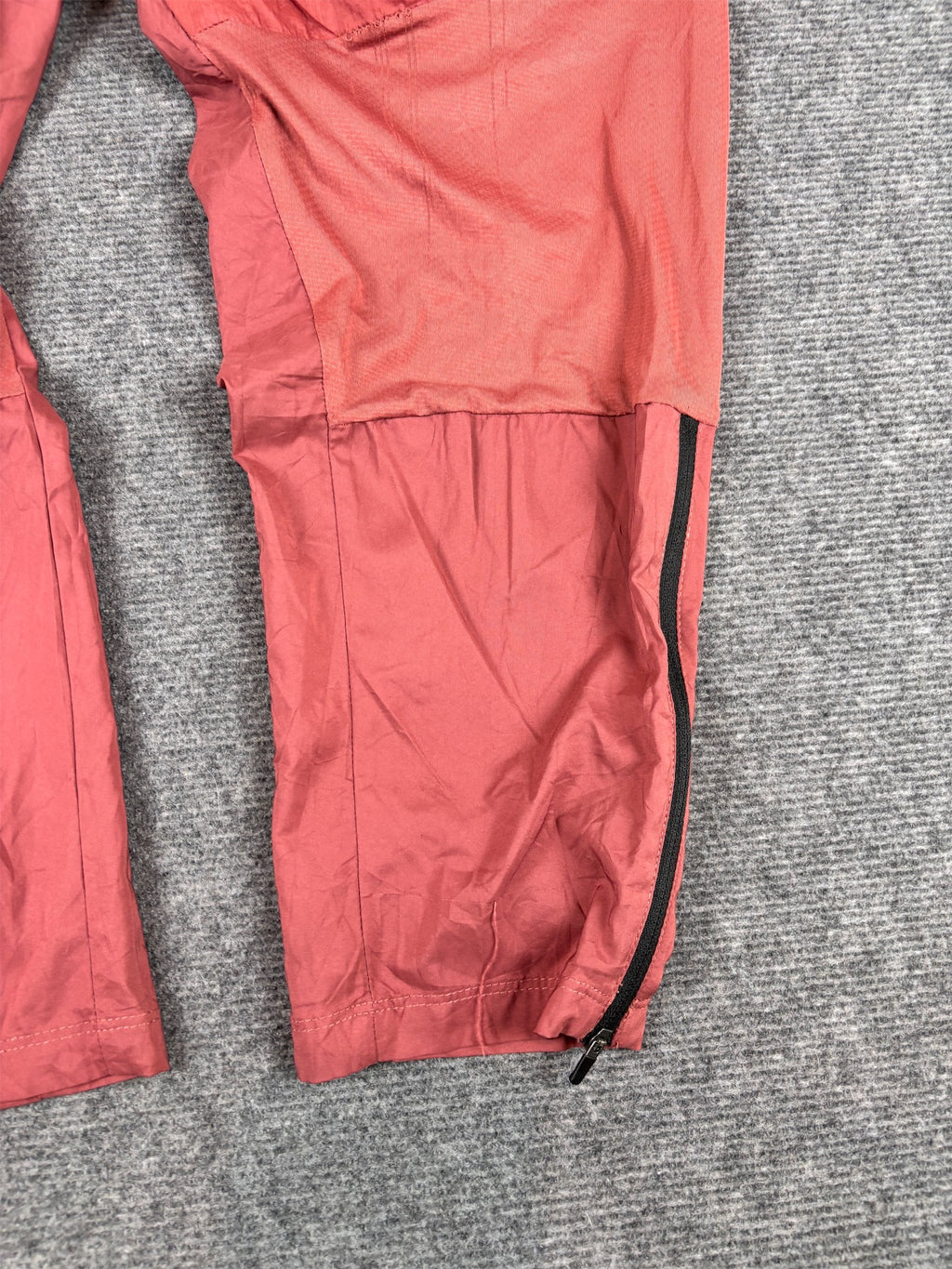 Nike Run Track Pants XL Red Burgundy Poly Grey Black Panels Wide to Tapered Leg