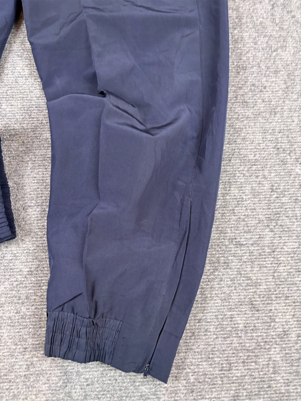 Vintage Y2K Nike Track Pants Size S Navy Green Panels Ankle Zips Tapered Leg