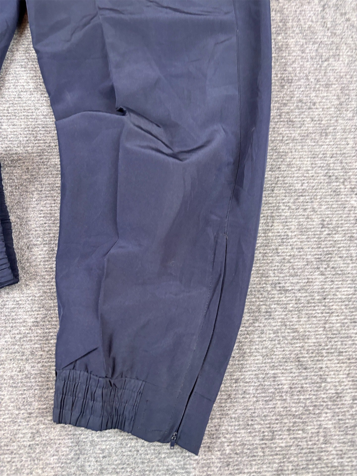 Vintage Y2K Nike Track Pants Size S Navy Green Panels Ankle Zips Tapered Leg