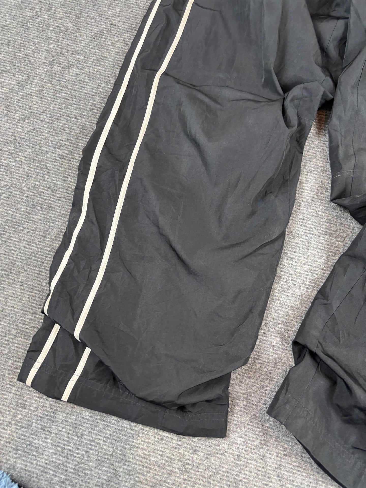 Nike Track Pants Women's XS Black Double White Piping Swoosh Straight Leg