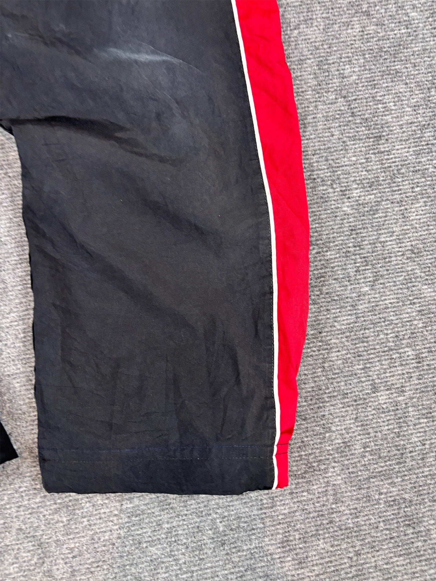 Vintage Y2K Nike Track Pants Size S Black White Piping Red Panel Ankle Zips Wide Leg