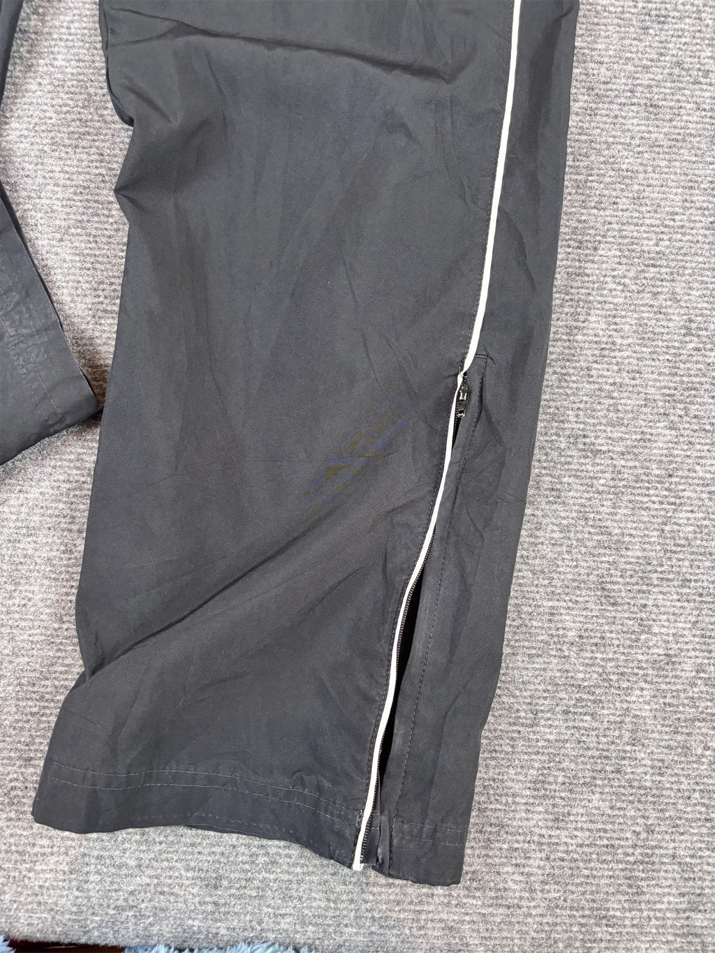 Y2K/10s Nike Track Pants M Black White Swoosh Double Piping Straight to Wide Fit