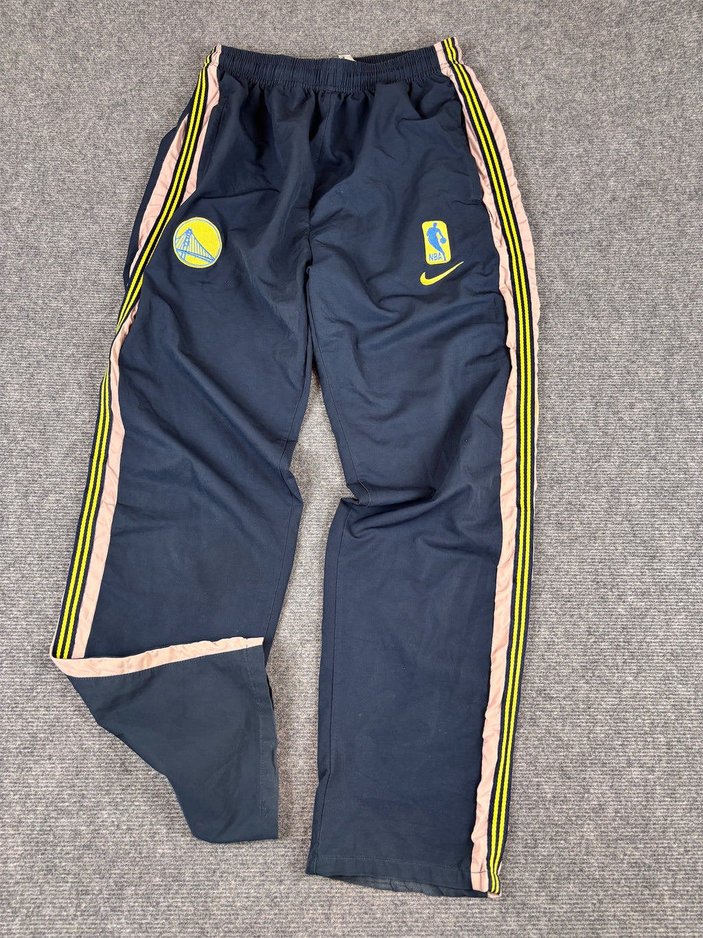 Nike Basketball Track Pants Men's S Navy Golden State NBA Embroidered Logos