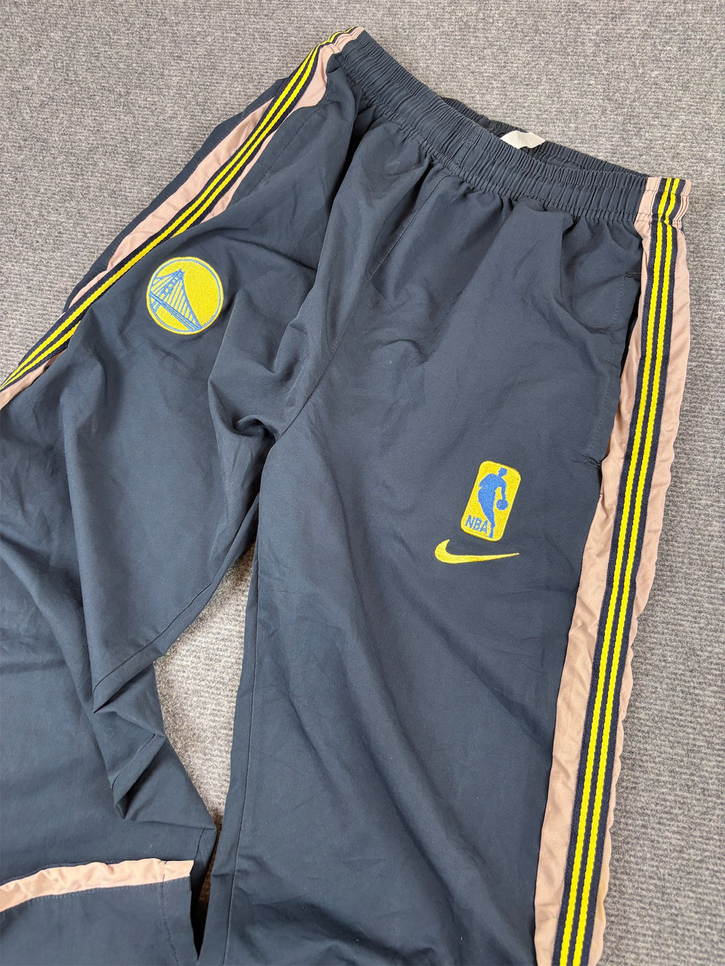 Nike Basketball Track Pants Men's S Navy Golden State NBA Embroidered Logos
