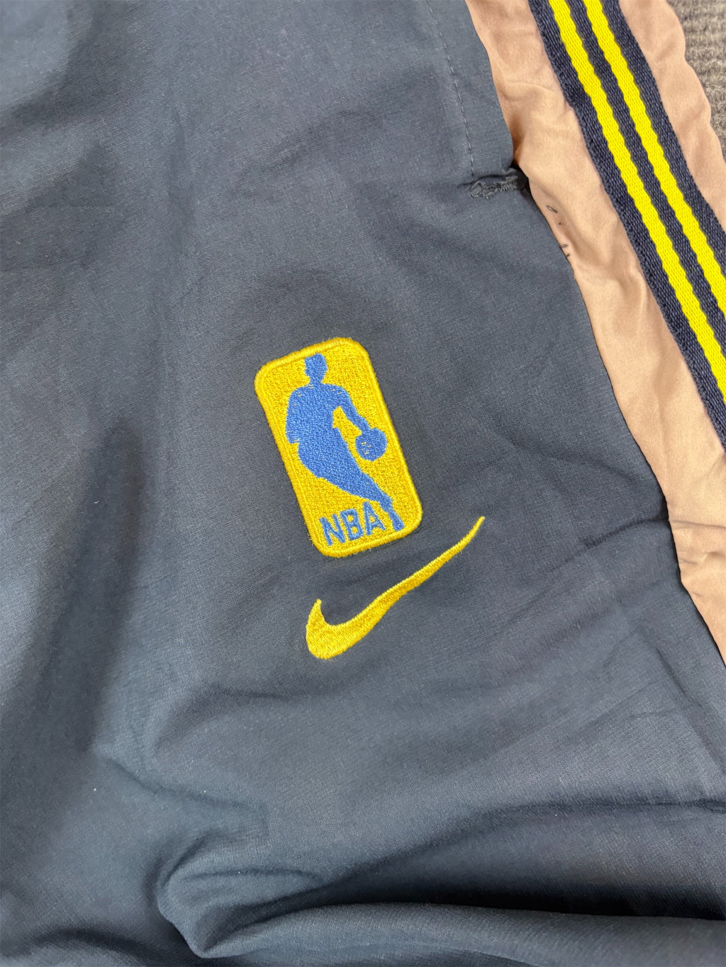 Nike Basketball Track Pants Men's S Navy Golden State NBA Embroidered Logos