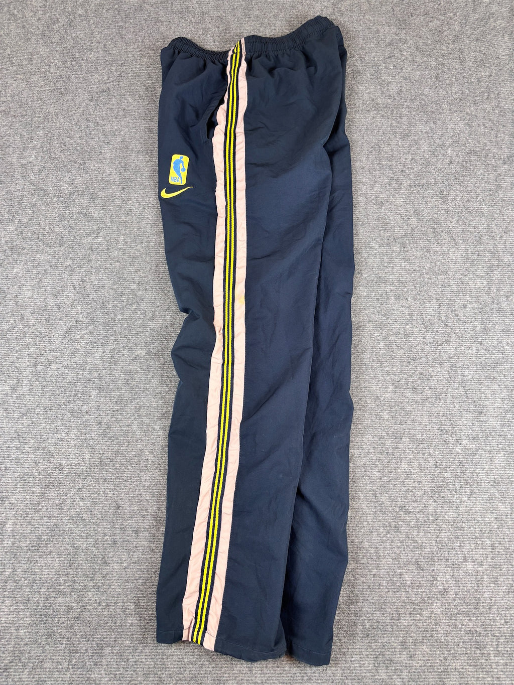 Nike Basketball Track Pants Men's S Navy Golden State NBA Embroidered Logos