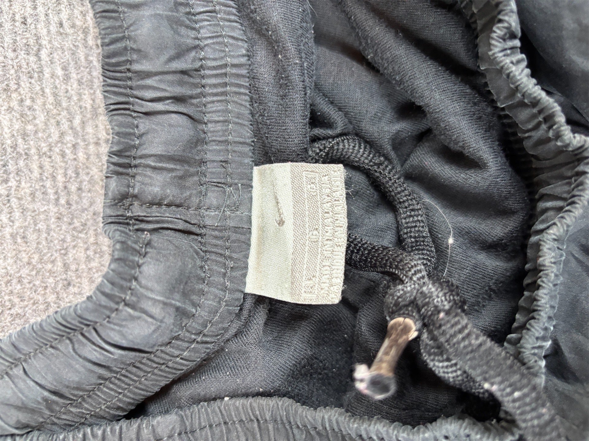 Vintage Y2K Nike Track Pants L Black Poly White Swoosh Panel Ankle Zips Wide Leg