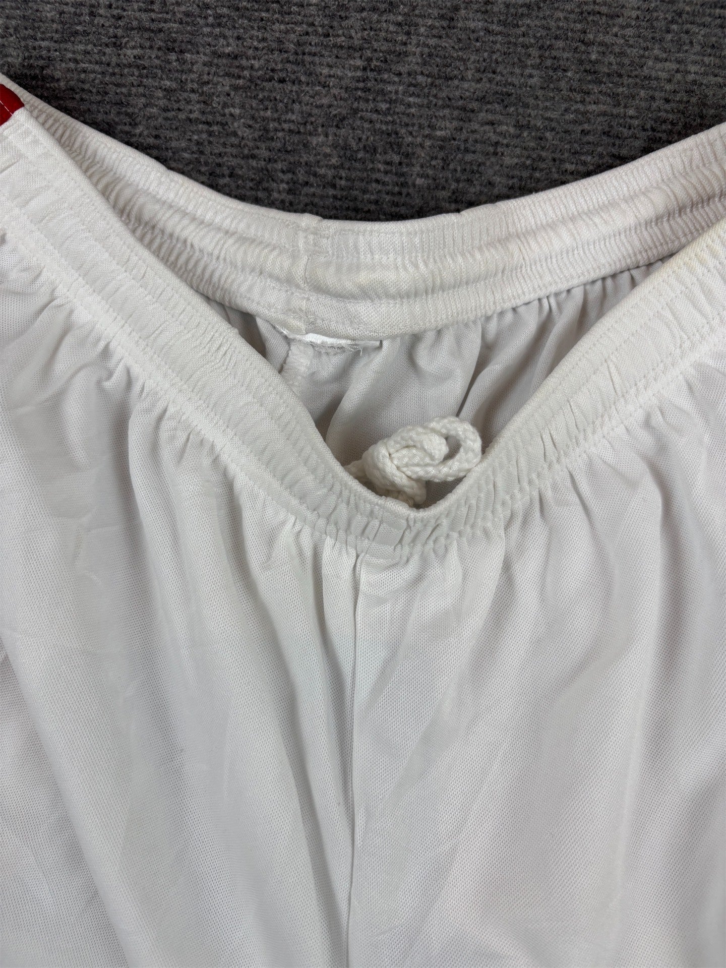 Vintage Y2K Adidas Shorts Size M White Red 3 Stripe Football Style