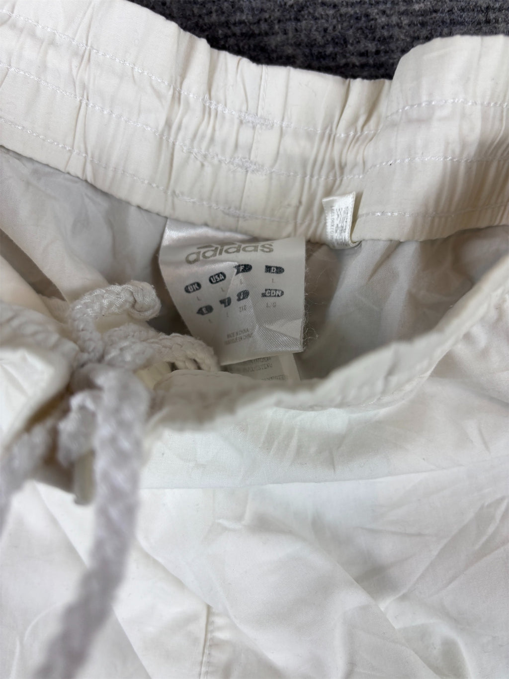 Vintage Y2K Adidas 3/4 Track Pants Men's L White 3 Stripe Bungee Tab