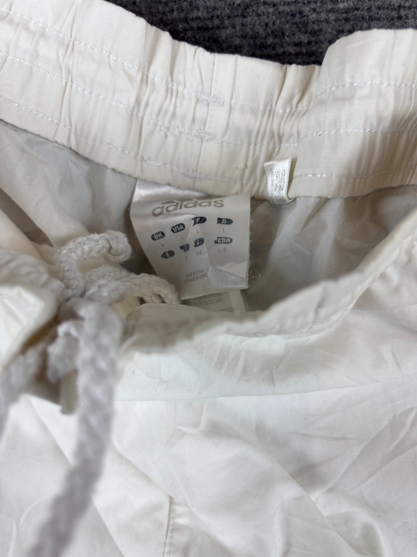 Vintage Y2K Adidas 3/4 Track Pants Men's L White 3 Stripe Bungee Tab