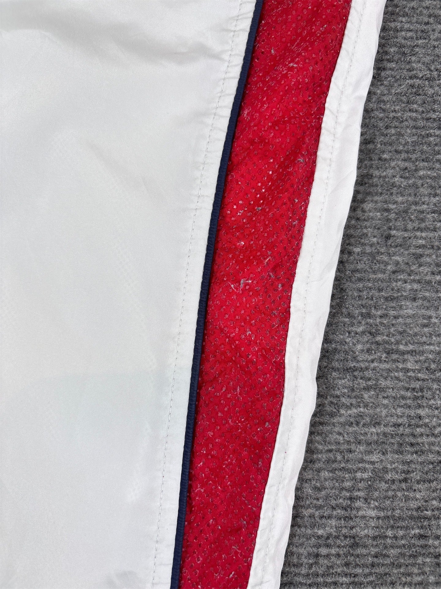 Vintage Y2K Nike Track Pants S White Red Mesh Navy Swoosh in Ankle Zip Premo Pair