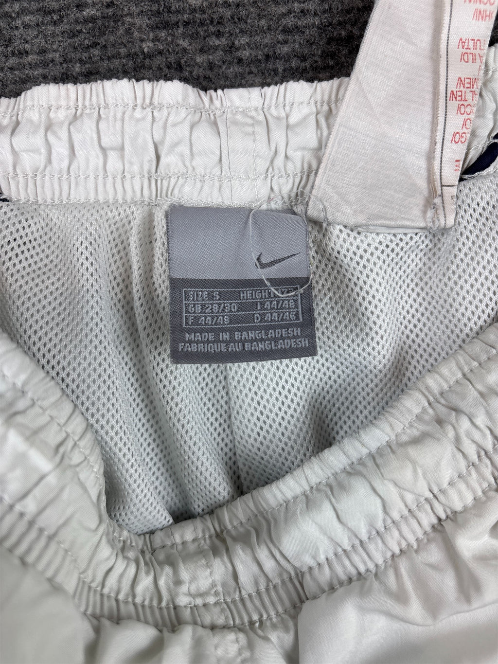 Vintage Y2K Nike Track Pants S White Red Mesh Navy Swoosh in Ankle Zip Premo Pair