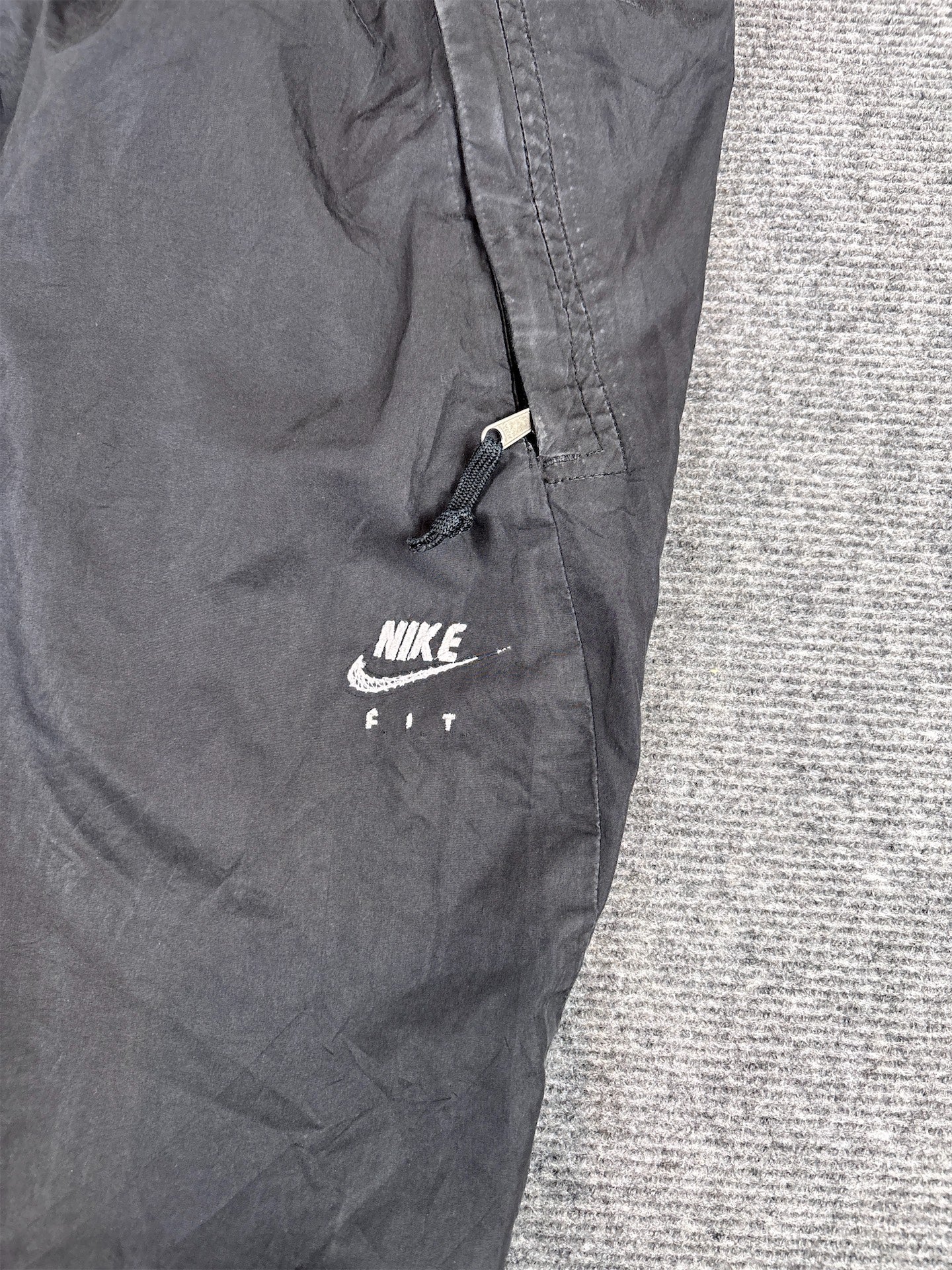 Vintage Y2K Nike ACG Track Pants XL Black Parachute Ankle Zip Wide Leg