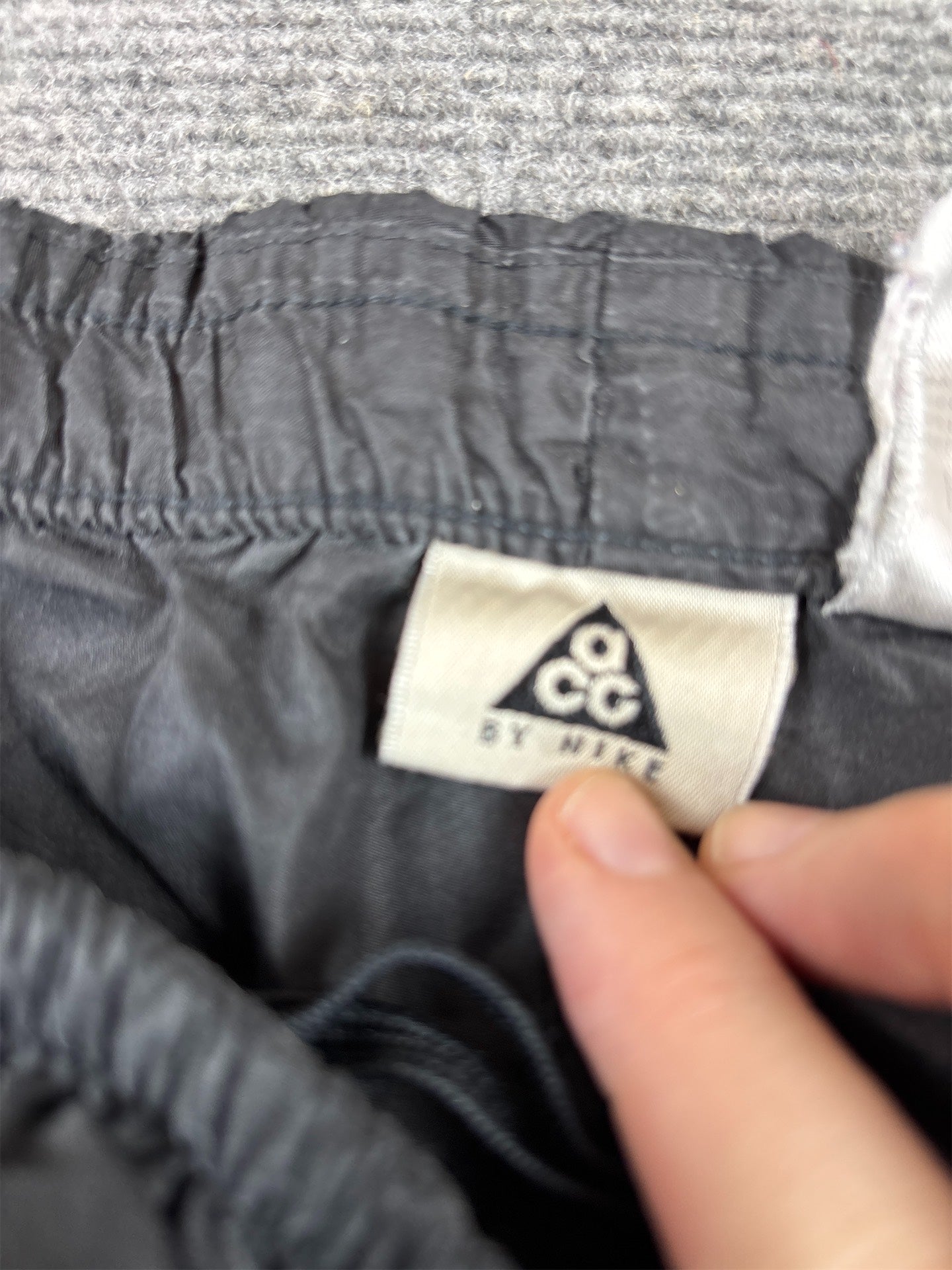 Vintage Y2K Nike ACG Track Pants XL Black Parachute Ankle Zip Wide Leg