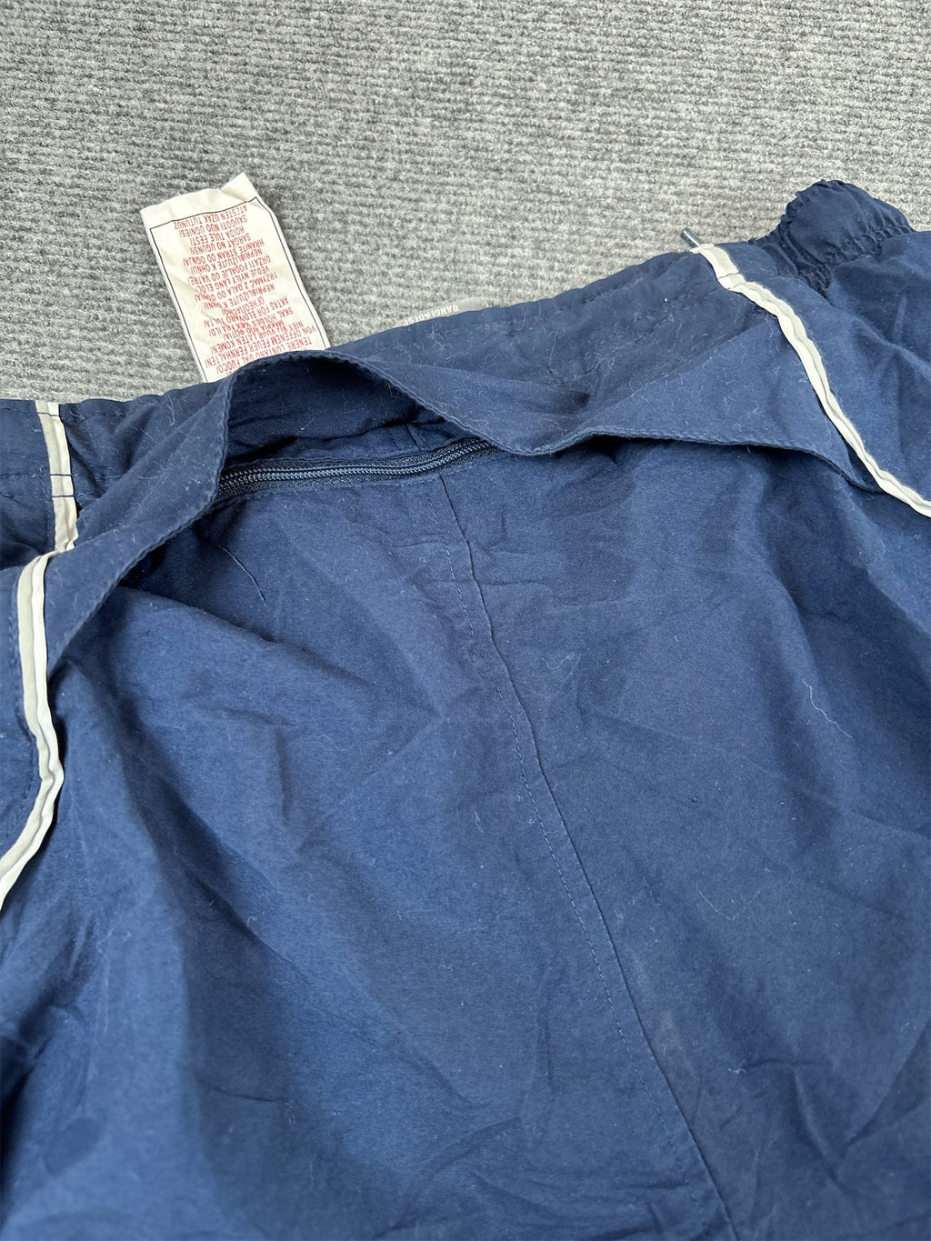 Vintage Y2K Nike Track Pants Men’s M Navy White Swoosh Grey Piping Straight Leg