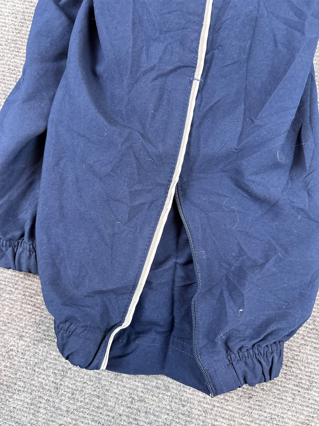 Vintage Y2K Nike Track Pants Men’s M Navy White Swoosh Grey Piping Straight Leg