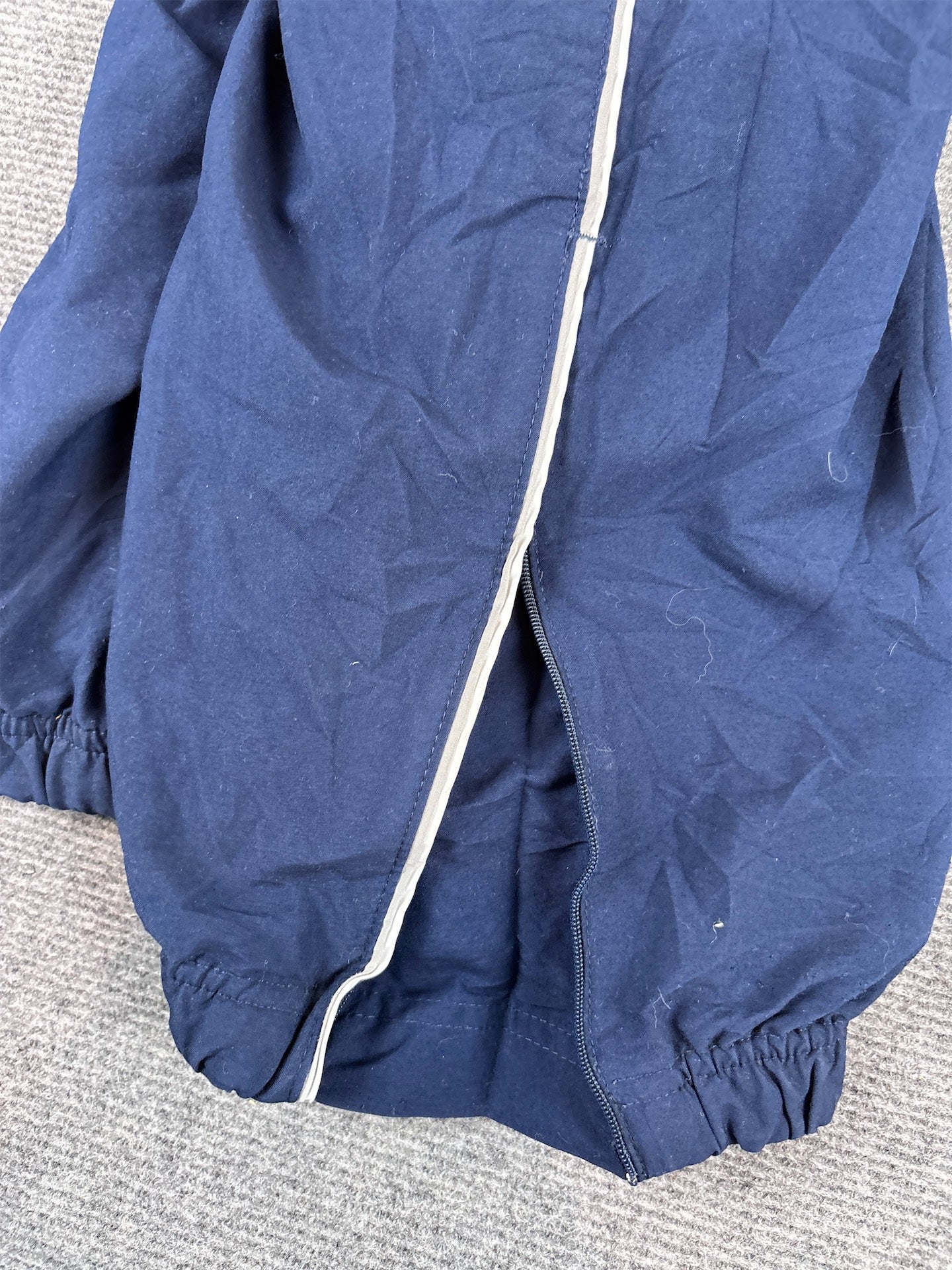 Vintage Y2K Nike Track Pants Men’s M Navy White Swoosh Grey Piping Straight Leg