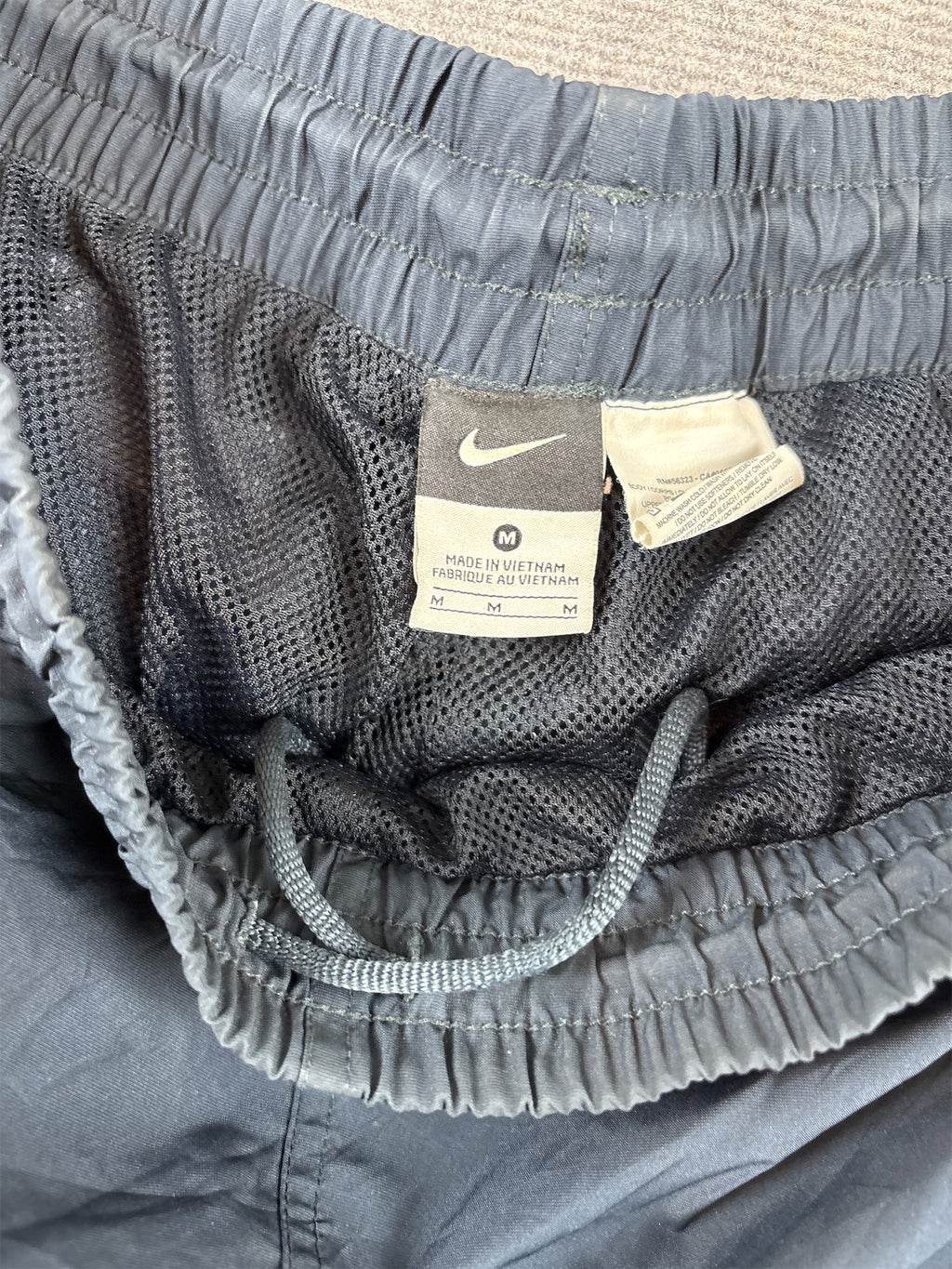 Y2K to 10s Nike Track Pants Men’s M Navy Double White Piping Swoosh Ankle Zip Wide Leg