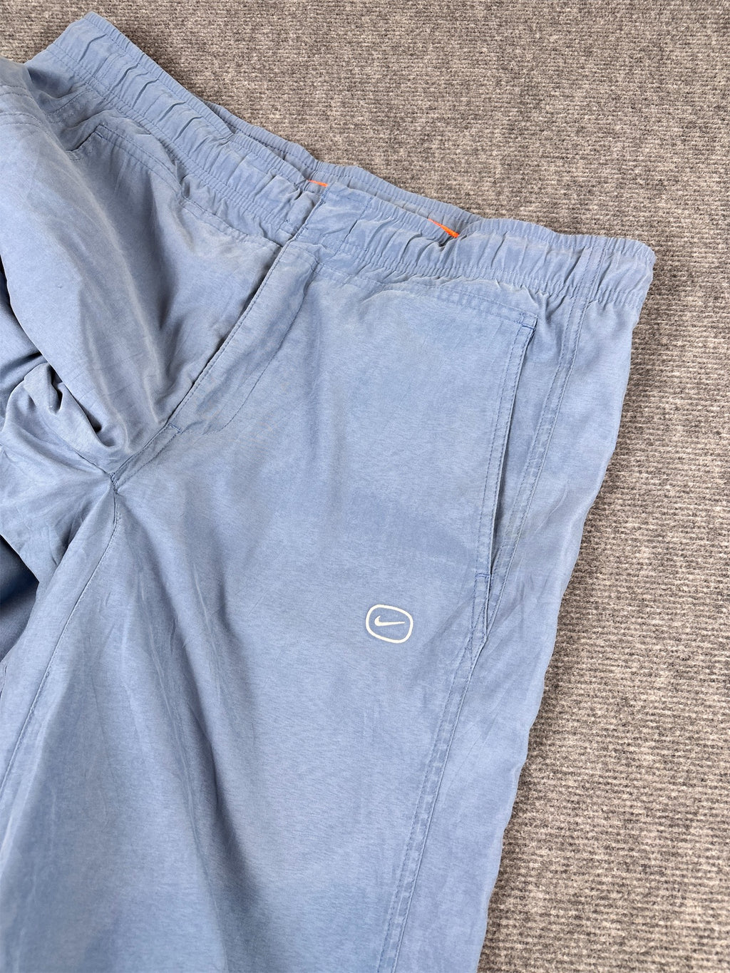 Vintage Y2K Nike SPRTSDLX Track Pants Men’s S Blue Double Knee Velvet Style Texture