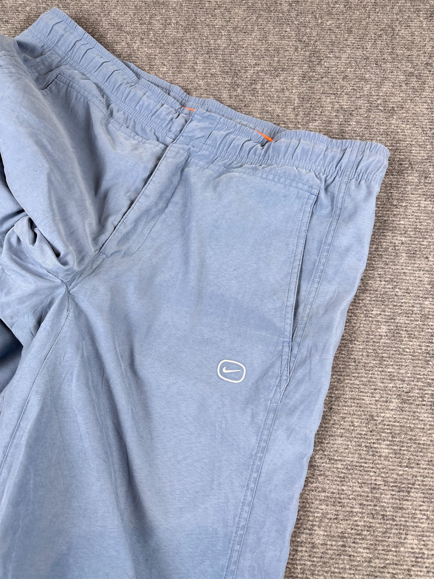 Vintage Y2K Nike SPRTSDLX Track Pants Men’s S Blue Double Knee Velvet Style Texture