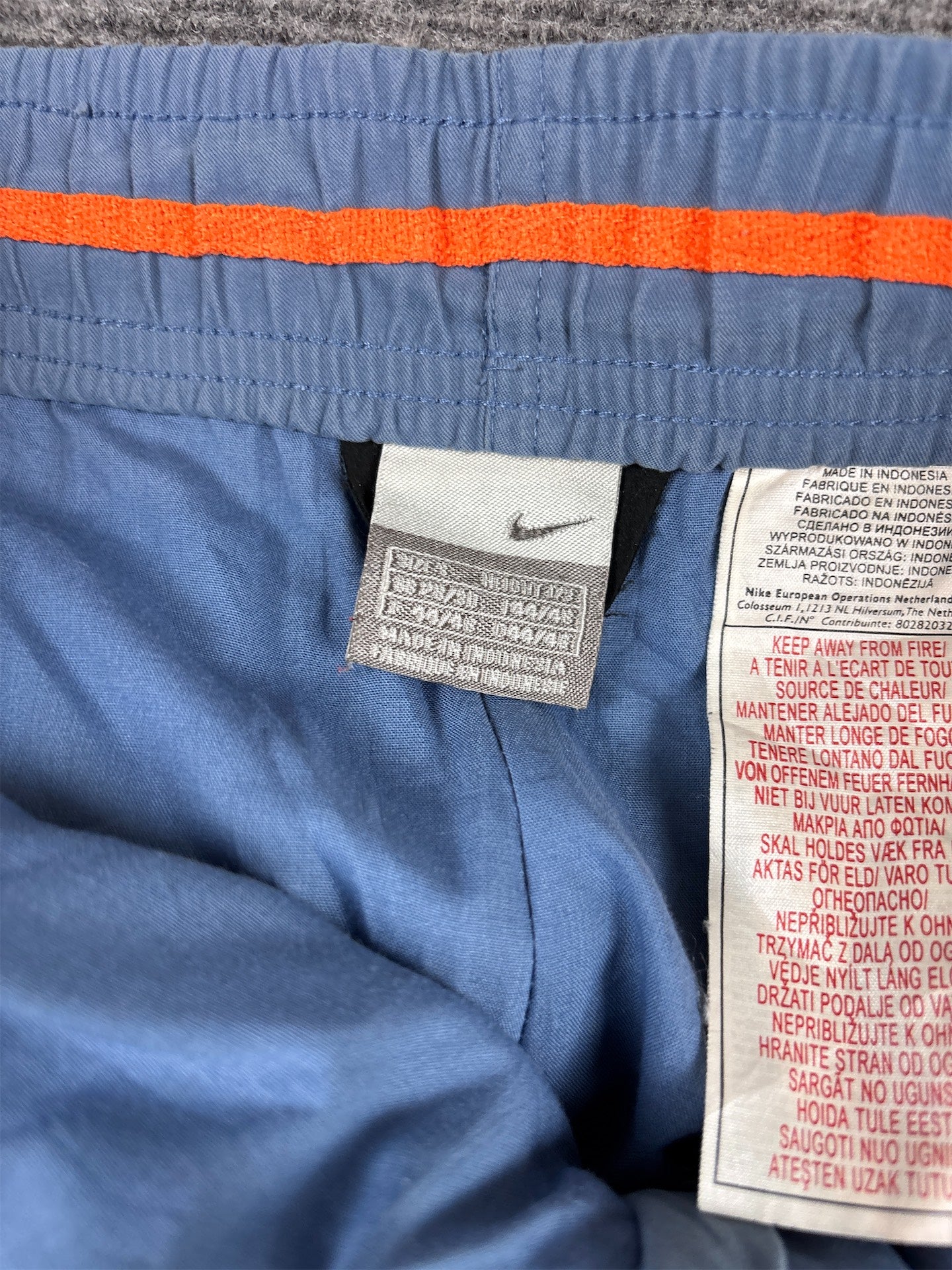 Vintage Y2K Nike SPRTSDLX Track Pants Men’s S Blue Double Knee Velvet Style Texture