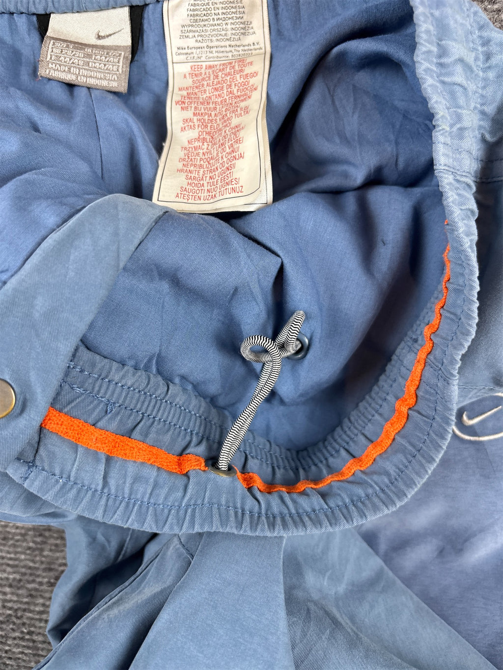 Vintage Y2K Nike SPRTSDLX Track Pants Men’s S Blue Double Knee Velvet Style Texture