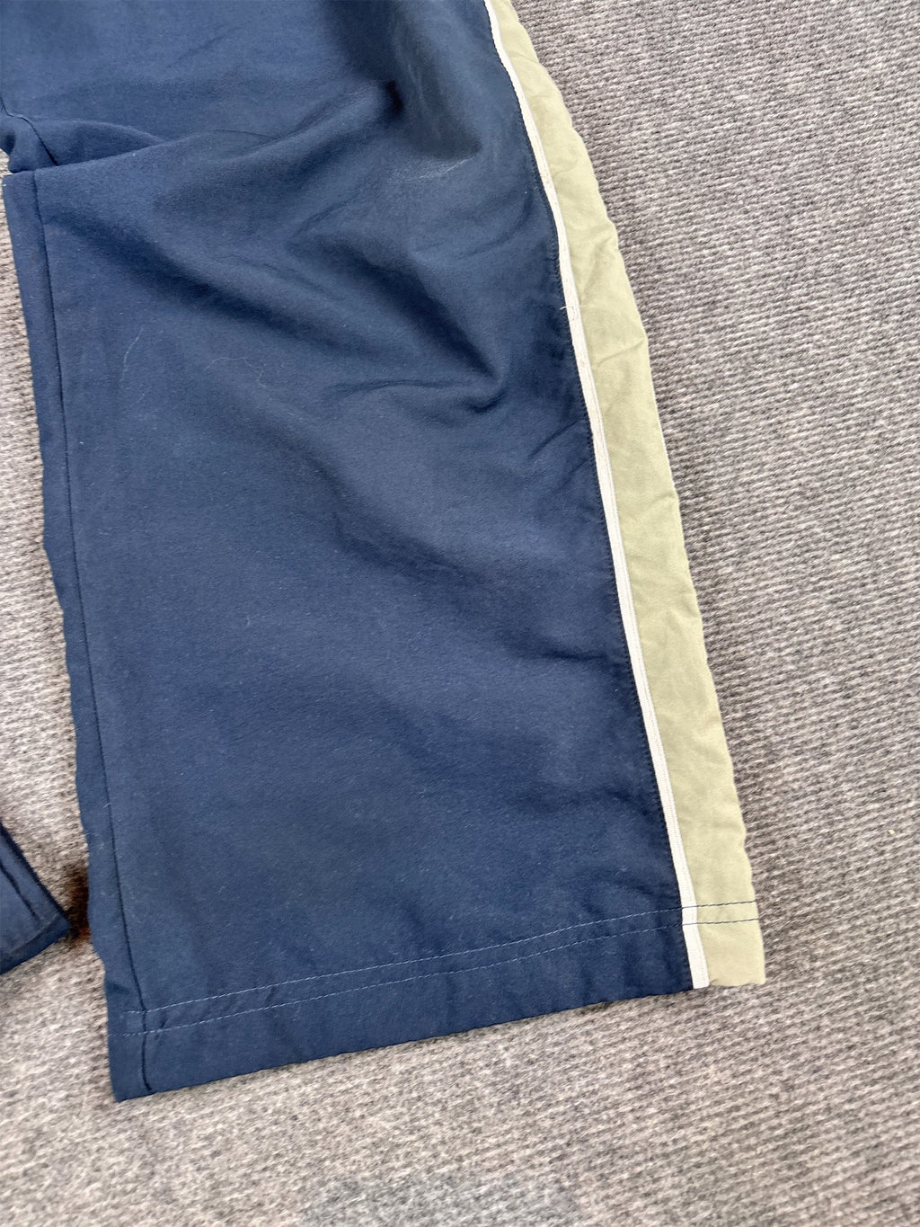 Vintage Y2K Nike Football Track Pants L Navy Green Panels Wide Leg Badge Logo