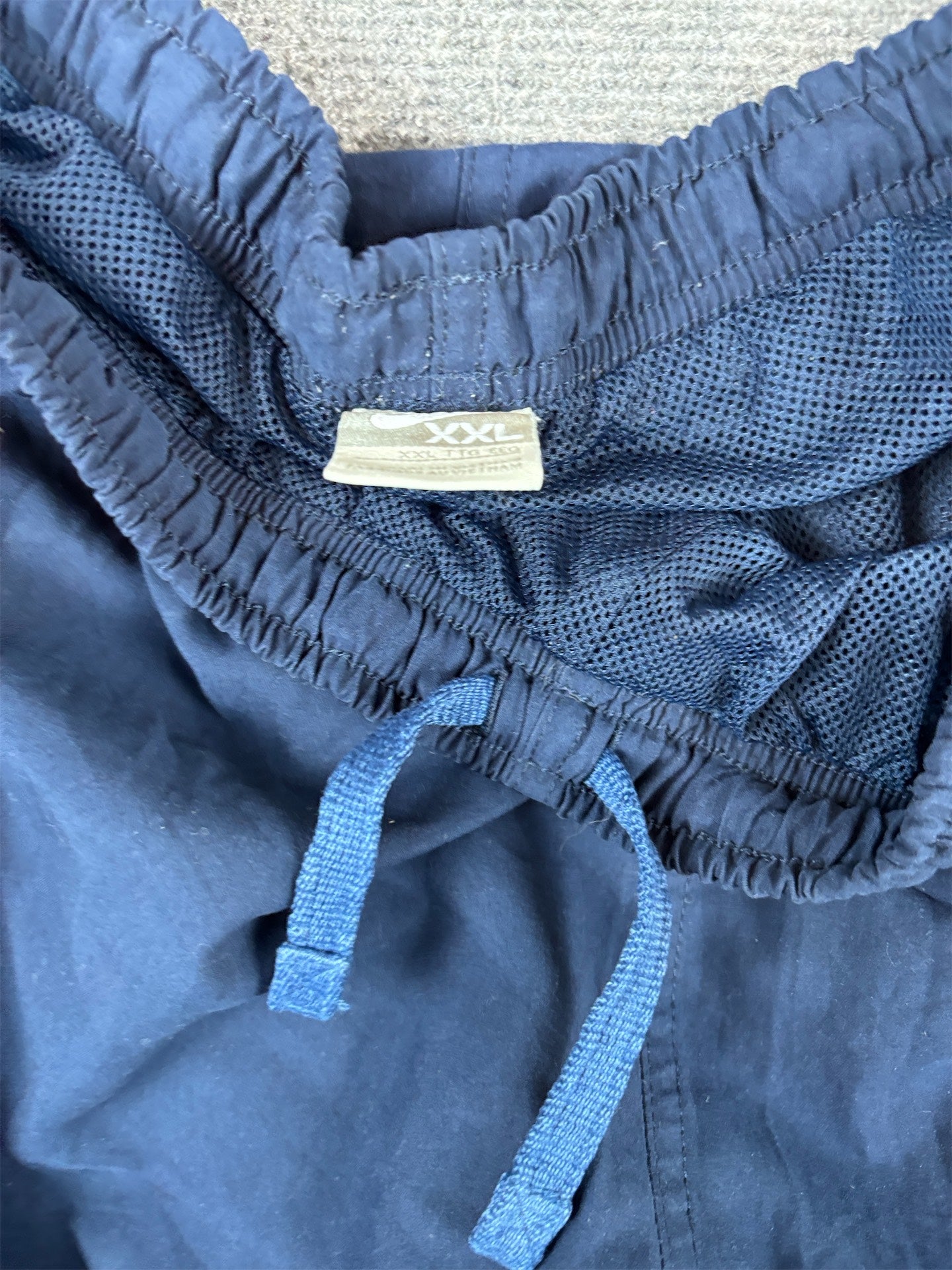 Vintage Y2K Nike Cargo Track Pants Men’s XXL Navy Blue Baggy Wide Leg