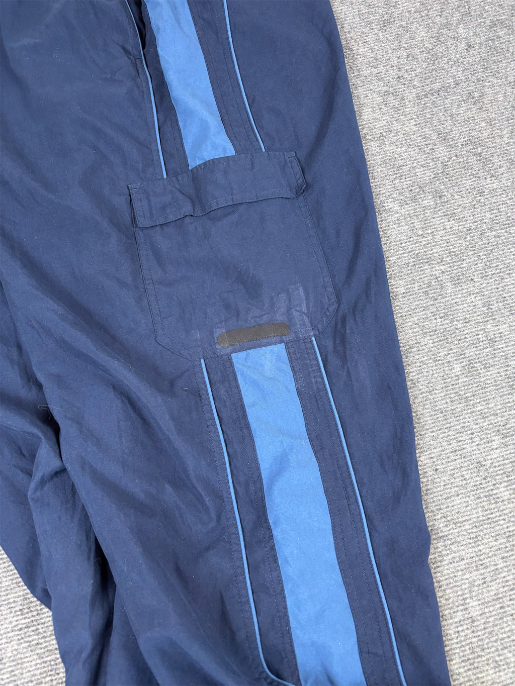 Vintage Y2K Nike Cargo Track Pants Men’s XXL Navy Blue Baggy Wide Leg