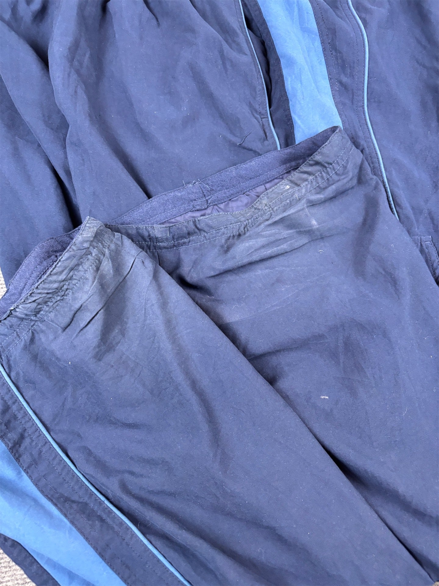 Vintage Y2K Nike Cargo Track Pants Men’s XXL Navy Blue Baggy Wide Leg