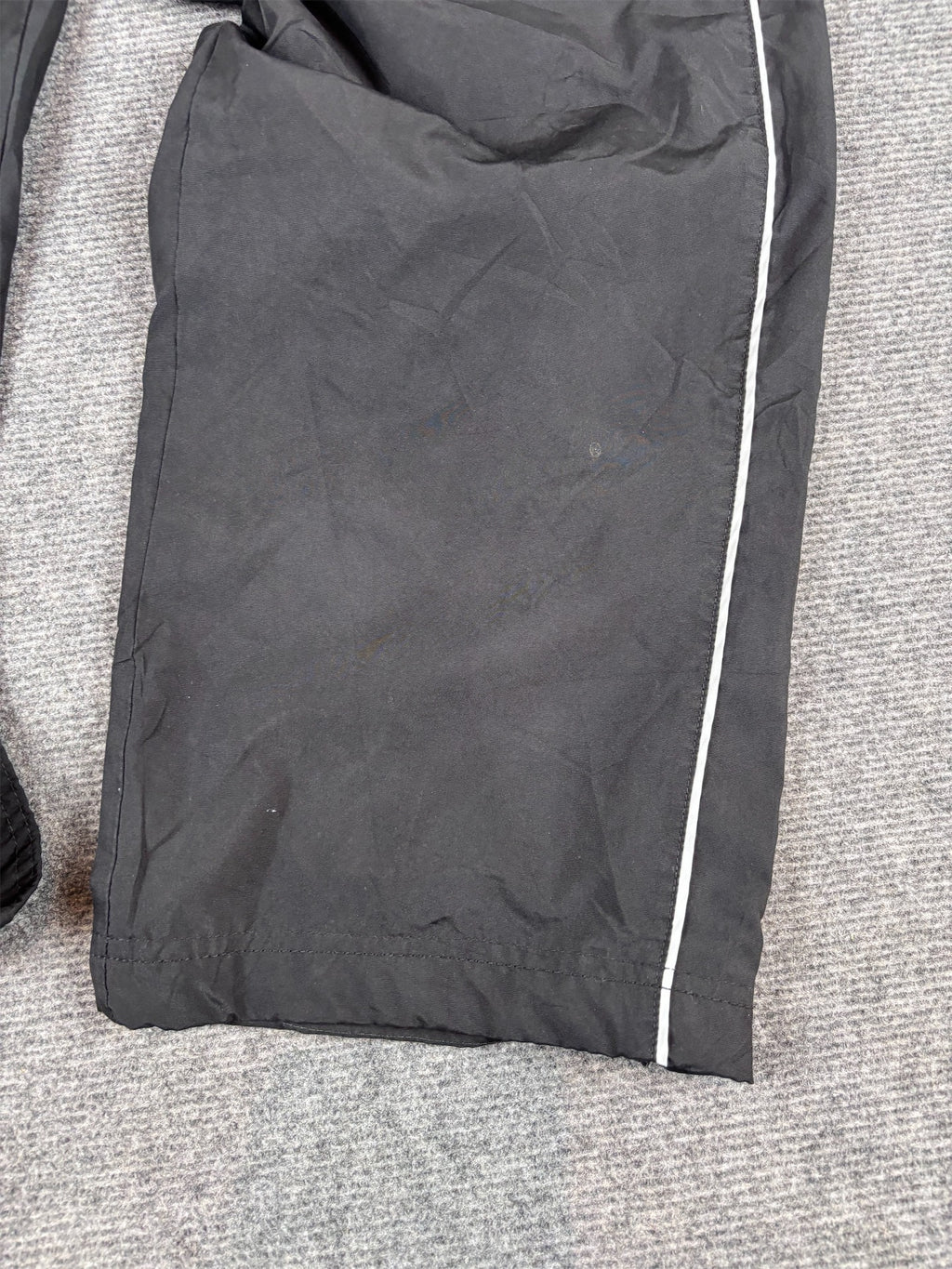 Vintage Y2K Nike Track Pants Men's M Black Grey Piping Swoosh Baggy Fit Premo