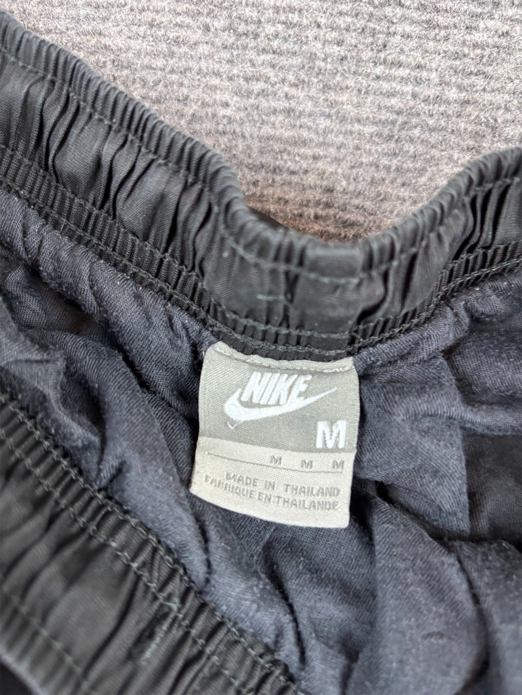 Vintage Y2K Nike Track Pants Men's M Black Grey Piping Swoosh Baggy Fit Premo